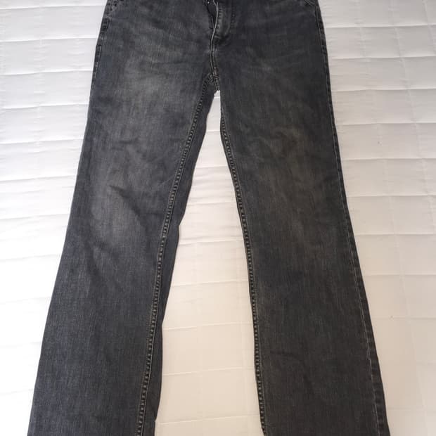 vintage faded gray denim jeans