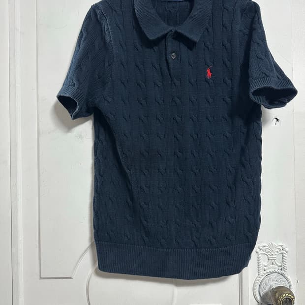 폴로 랄프로렌 케이블 카라 반팔 니트