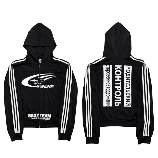 SEXYTEAM Graphic Cropped Zip Hoodie