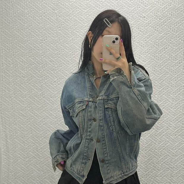 리바이스 빈티지 올드스쿨 트러커 워싱 데님 자켓 M C06734