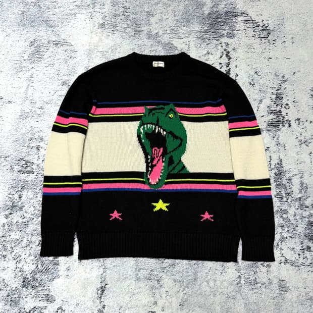 (국문탭) 생로랑 16fw 서프사운드 공룡 니트 xs