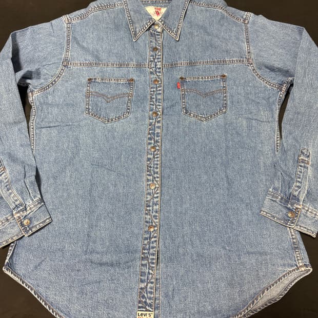 정품 90s 빈티지 리바이스 청남방 데님셔츠 L