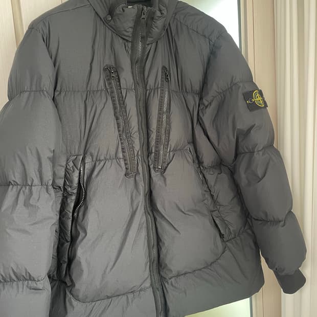 스톤아일랜드 21FW 가먼트다이드 크링클랩스 패딩 블랙 XXL