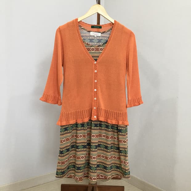 jpn빈티지 히피 가디건+원피스 세트