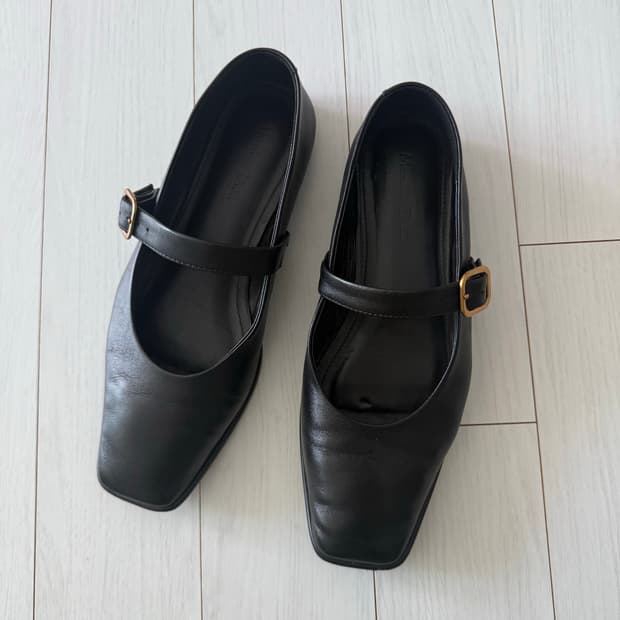 마시모뚜띠 블랙 메리제인 플랫슈즈 230 (36)