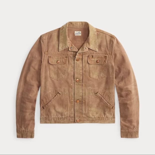 RRL 디스트레스트 캔버스 트러커 L