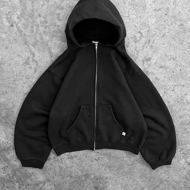 Akimbo club hoodie zip up faded black (m
