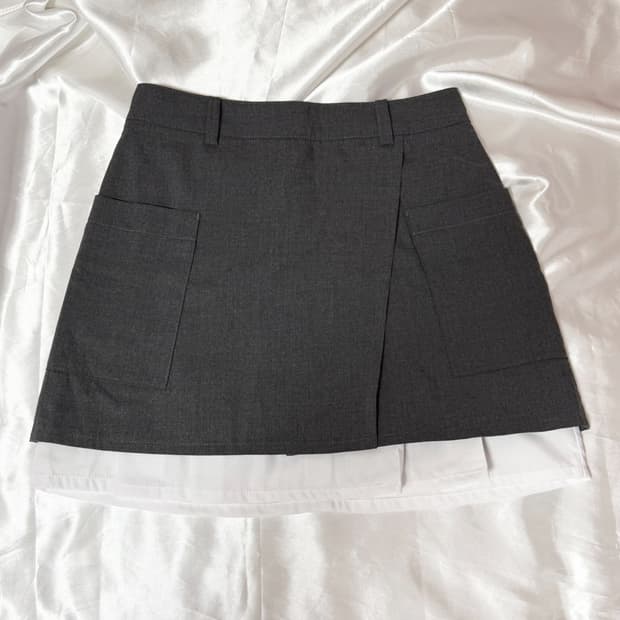 H&M 레이어드 랩스커트 34 흐앤므 흐엔므