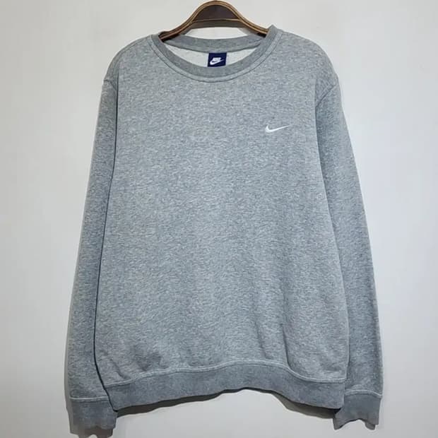 (XL) 나이키 기모 맨투맨 그레이 스우시 스웨트 티셔츠 