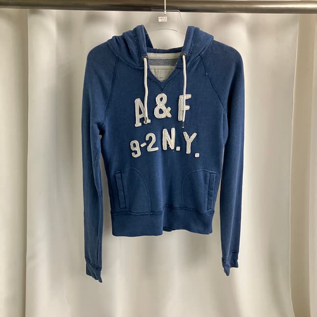 아베크롬비 빈티지 워싱 블루 후드티 S