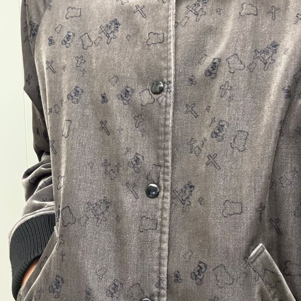 언더커버 2002aw 테디베어 벨루어 봄버 L