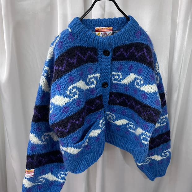 Garment heavy wool cardigan 