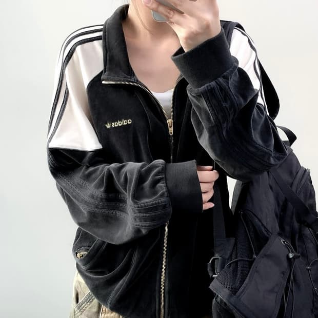 아디다스 오레오 벨루아 벨벳 집업