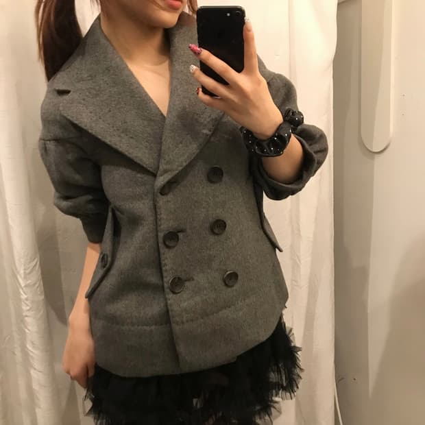 Oz2nd 오즈세컨 라떼갸루 그레이 숏코트