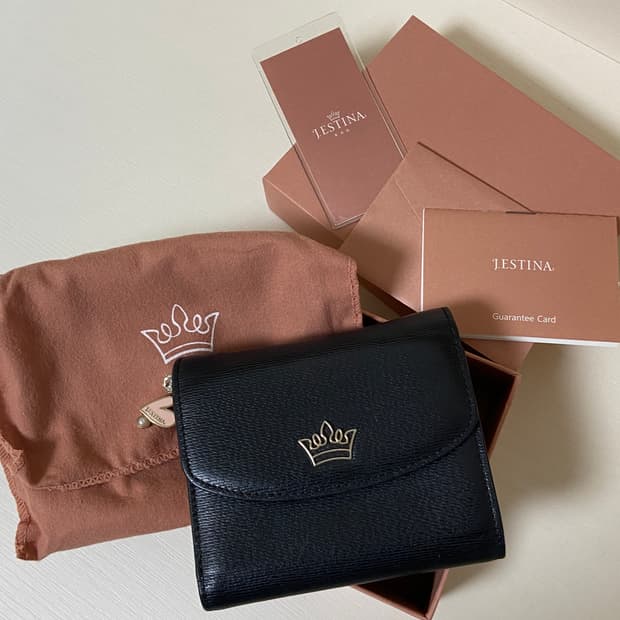 제이에스티나 3단 반지갑 블랙 핑크