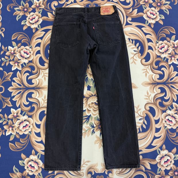 (34)00s리바이스 Levis 501 흑청 데님팬츠
