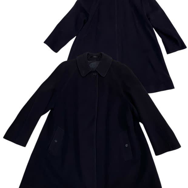 버버리 네이비 울혼방 코트 L