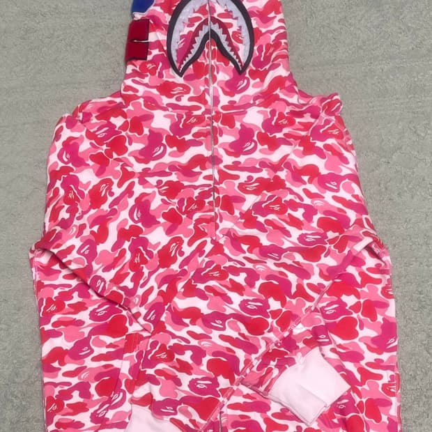 베이프 핑크 카모 후드집업 XL