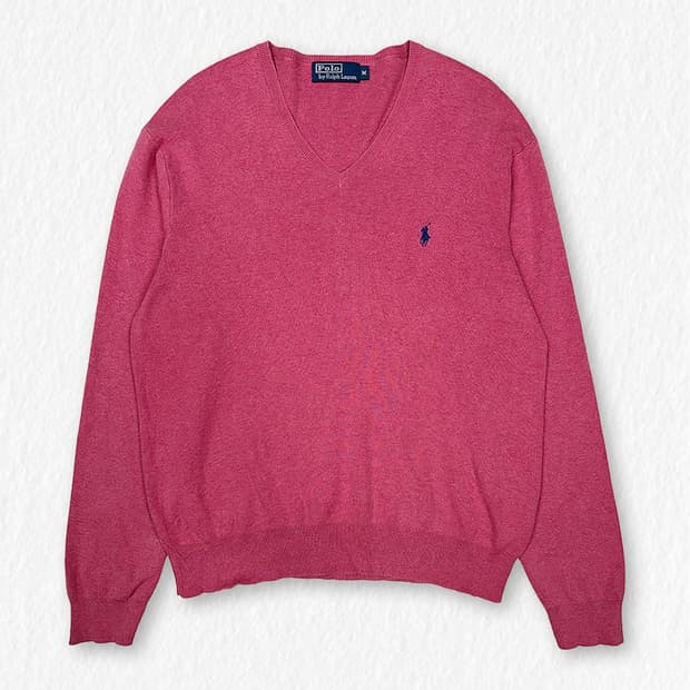 폴로랄프로렌 브이넥 니트 핑크