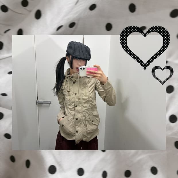 멀티포켓 셔링 후디 자켓