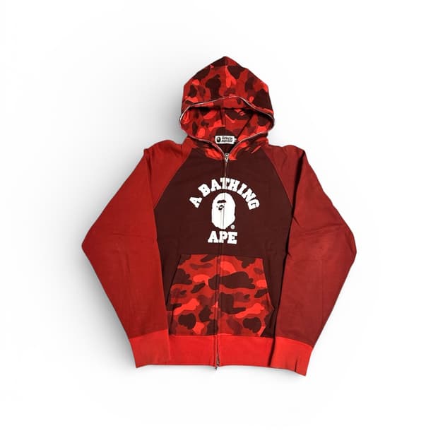 베이프 적계 후드집업 