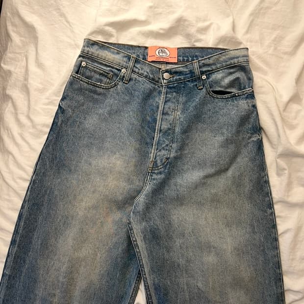 shapesUSA baggy blue denim 워시드 블루 데님 32