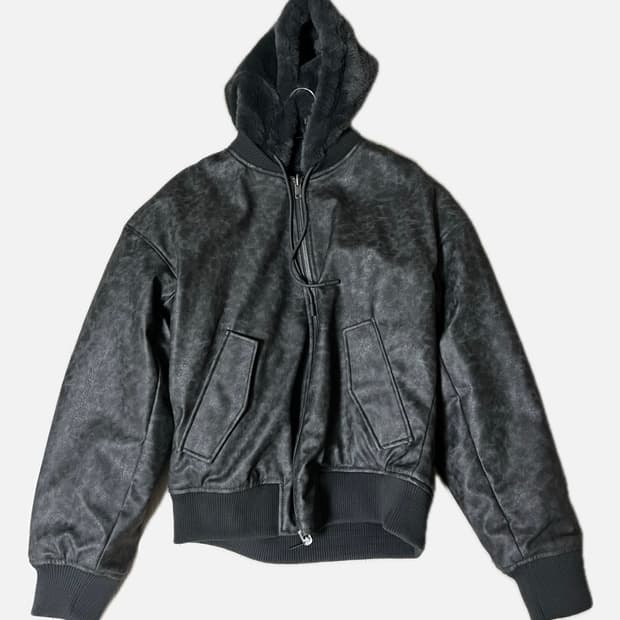 자라 리버시블 인조 가죽 봄버 자켓 M