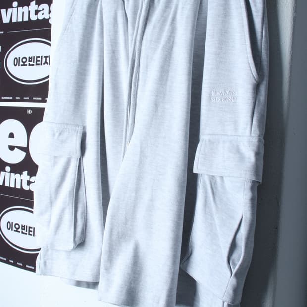 (L-XL) 리메인세컨드 반바지 팬츠 카고 멜란지 밴딩-P1P10318