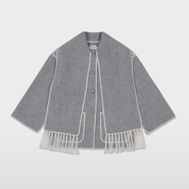 토템 toteme 엠브로이더드 스카프 자켓