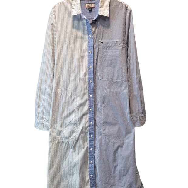 타미힐피거 스트라이프 셔츠 원피스