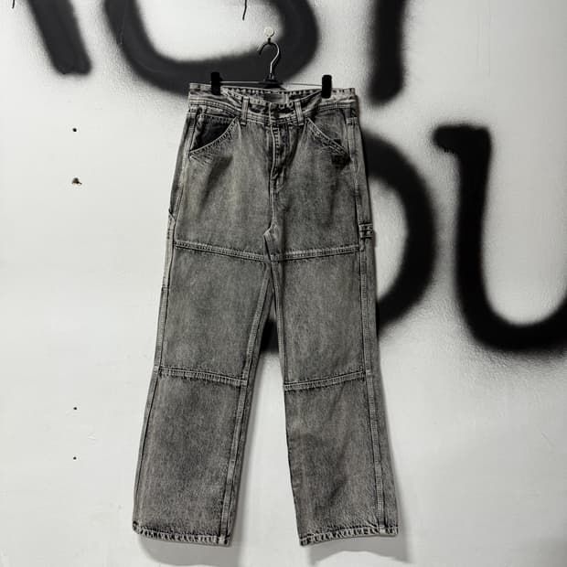 메종미네드 워싱 디테일 카고 카펜터 와이드 데님 팬츠