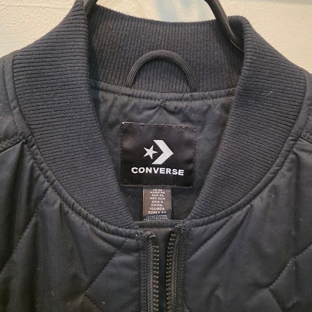 컨버스 퀼팅 블랙 봄버 자켓