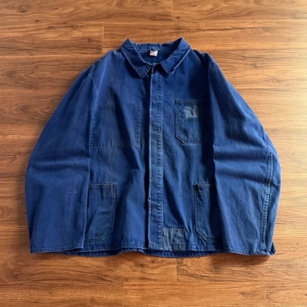 [XL]90's 빈티지 페이딩 헤링본 프렌치 워크자켓