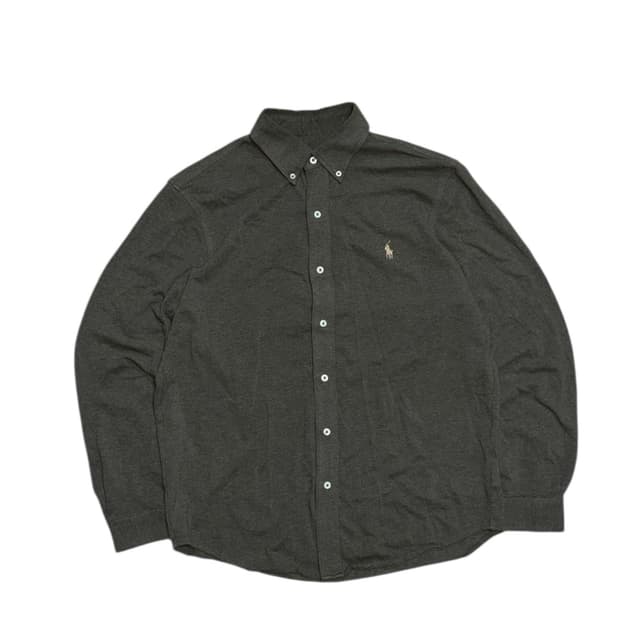 폴로 랄프로렌 카키 그린 페더웨이트 메시 셔츠 (qr인증)