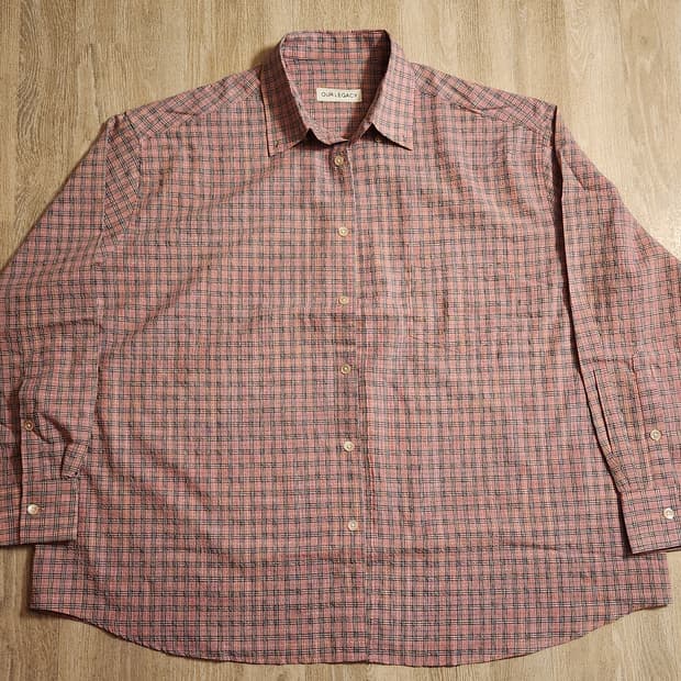 아워레가시 보로우드 bd 핑크 킴블 체크 셔츠 46