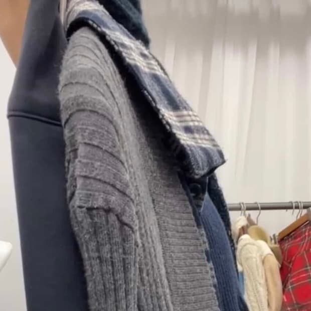 네이비 체크 셋