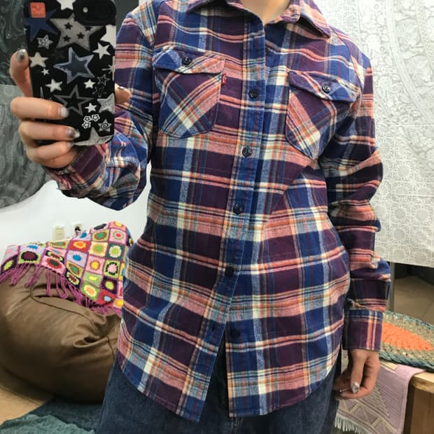 리바이스 투포켓 체크 셔츠 남방 