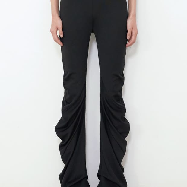 보헤미안서울 MESSY DRAPE LEGGINGS, BLACK