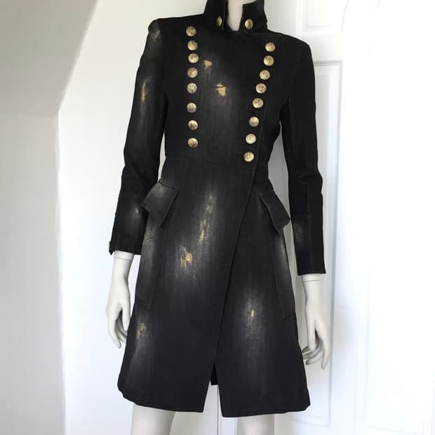 Balmain  Rare Gold denim Napoleon coat