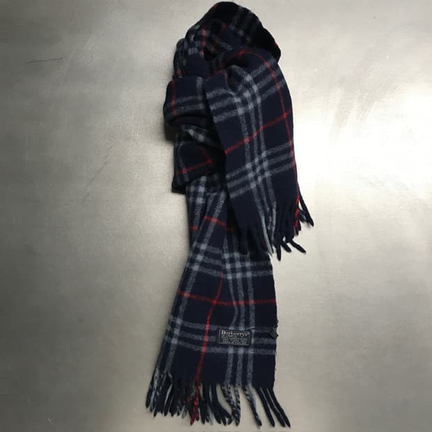 버버리 정품 램스울 머플러 네이비