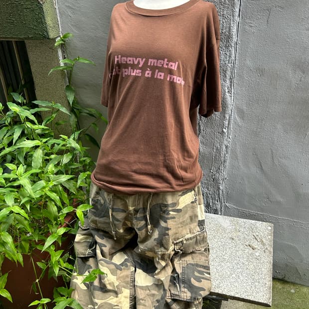 *Rare* 히스테릭글래머 XXX 브라운 레터링 반팔티 
