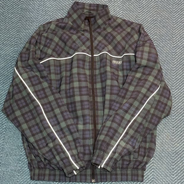 마틴로즈 타탄 체크 파이핑 트랙 자켓