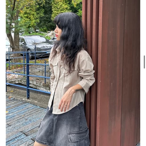 신시 빈티지 웨스턴 셔츠 (베이지)