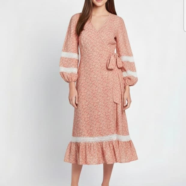 마쥬 2023 린넨블렌드 플로럴 랩원피스 66사이즈