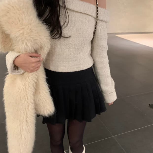 베르니 verni 이브 트위드 eve tweed 블라우스 아이보리