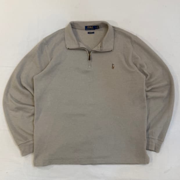 폴로 랄프로렌 반집업 와플 코튼 니트 베이지