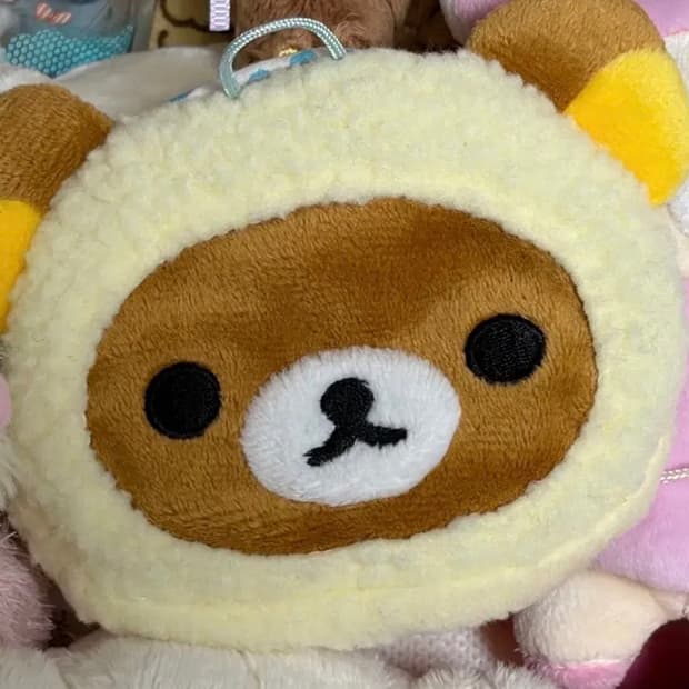 양 리락쿠마 얼굴 핫팩 파우치