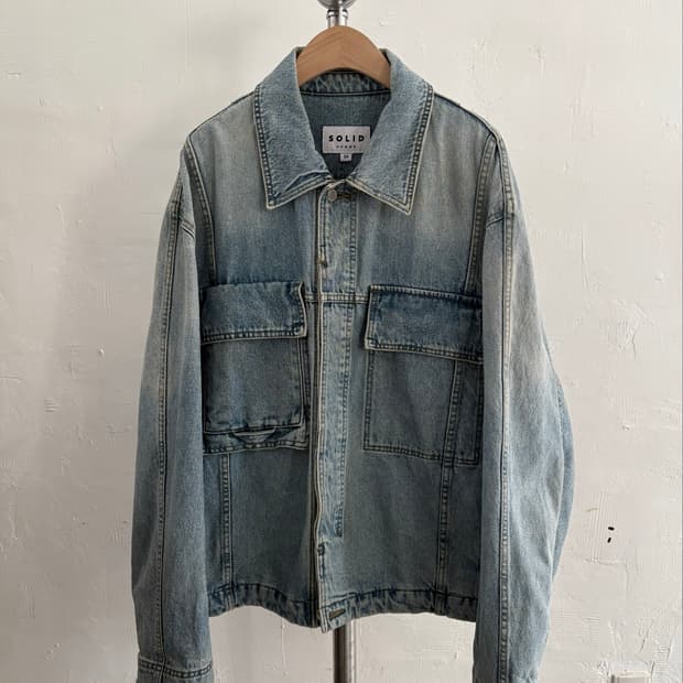 SOLID HOMME 솔리드옴므 데님 투포켓 히든 버튼 자켓