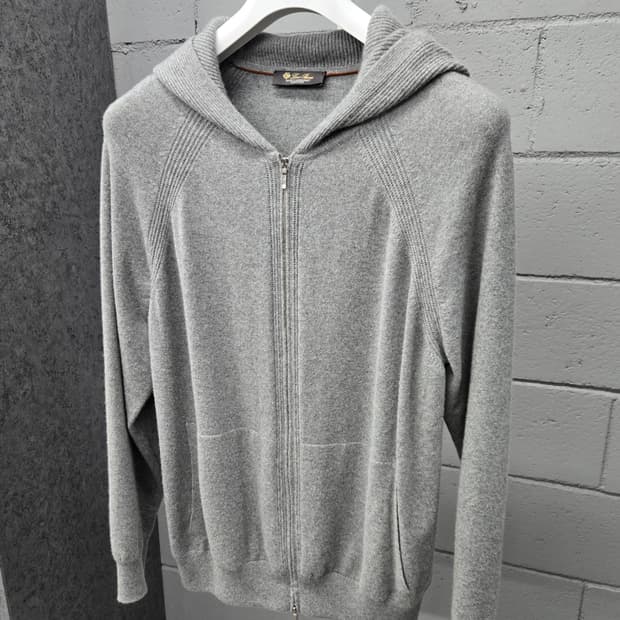 백화점판 / 로로피아나 베이비캐시미어 메라노 봄버 후드집업 L