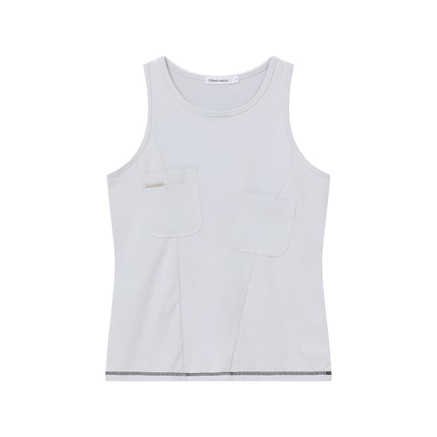 미세키서울 포켓 Pocket pointed sleeveless GREY